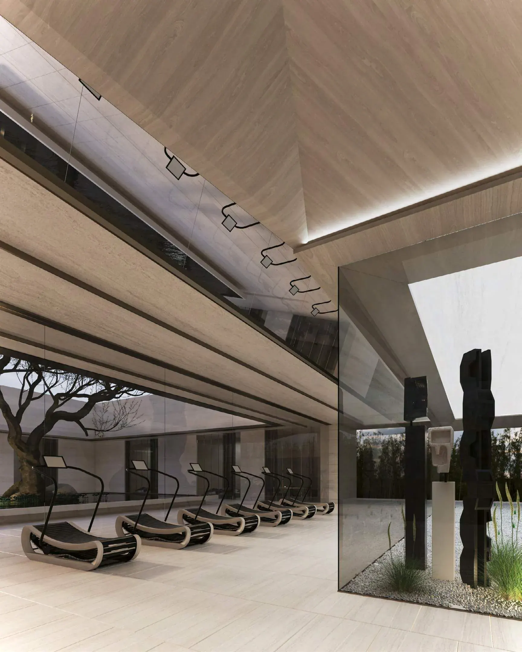 Keturah Reserve, Invigorate Space gym with treadmills and garden view